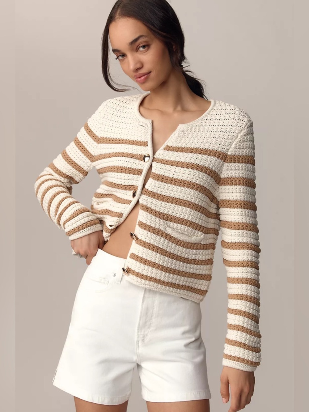PAIGE Oberon Cardigan XL Ivory NWT Quiet Luxury Chic
